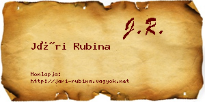 Jári Rubina névjegykártya